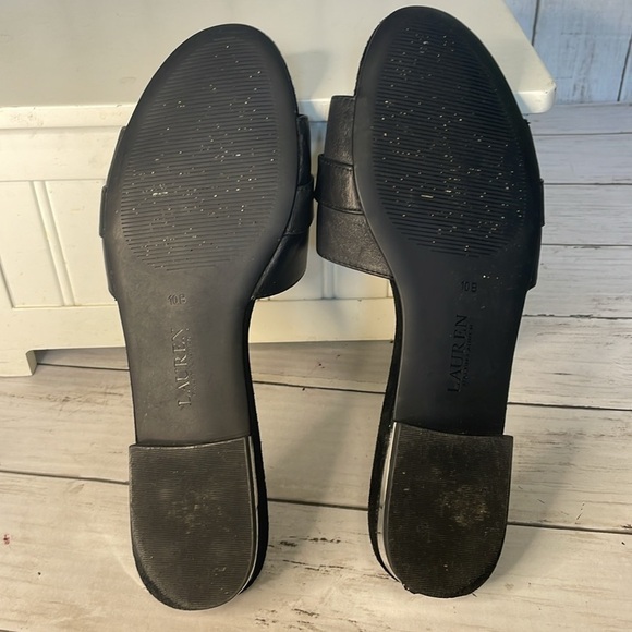 Lauren Ralph Lauren Davan Black Slide Sandal with LRL Silver Signature B… - Picture 12 of 14